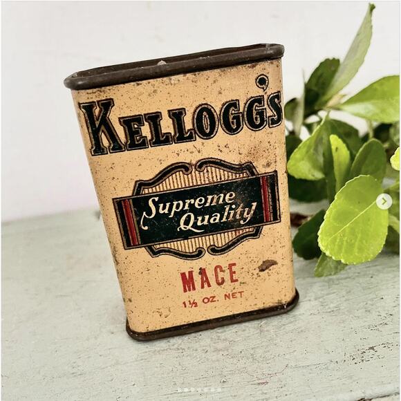 Vintage Kellogg's Spice Tin Mace Supreme Quality Advertising Can - Picture 1 of 7